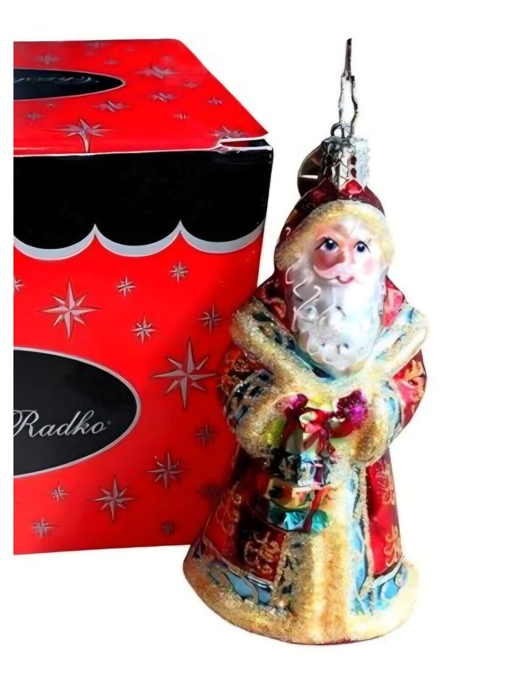 Christopher Radko 4" Santa Handpainted Handblown Glass Ornament, Mint